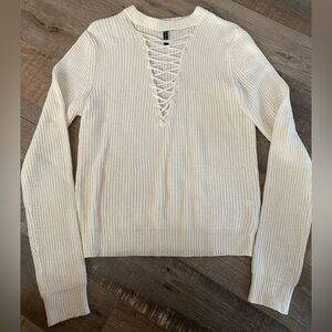 Poof! Ivory Knit Pullover